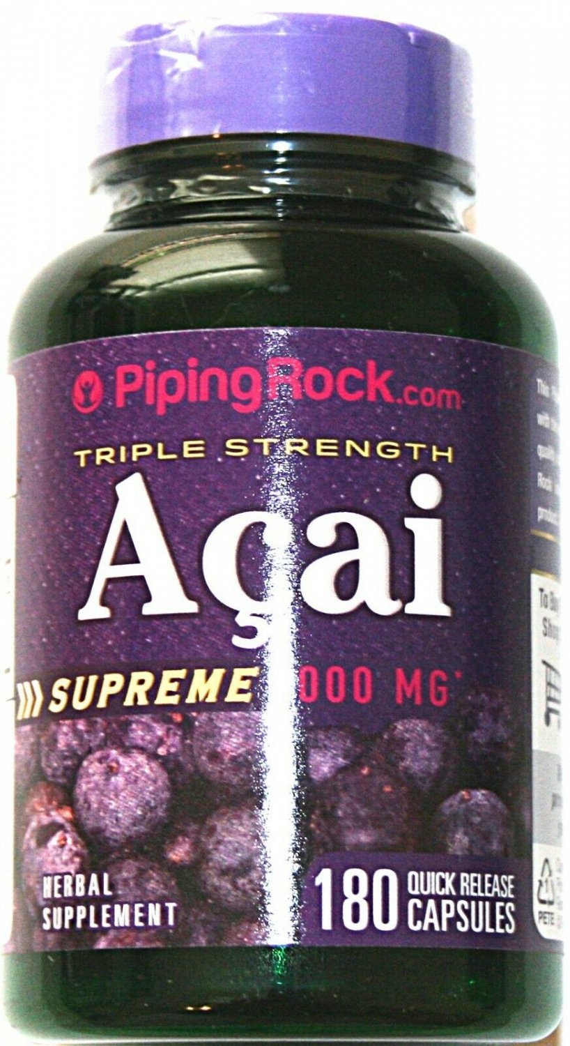 180 Capsules Triple Strength Acai Berry 3000mg Antioxidant 20:1 Extract Pill