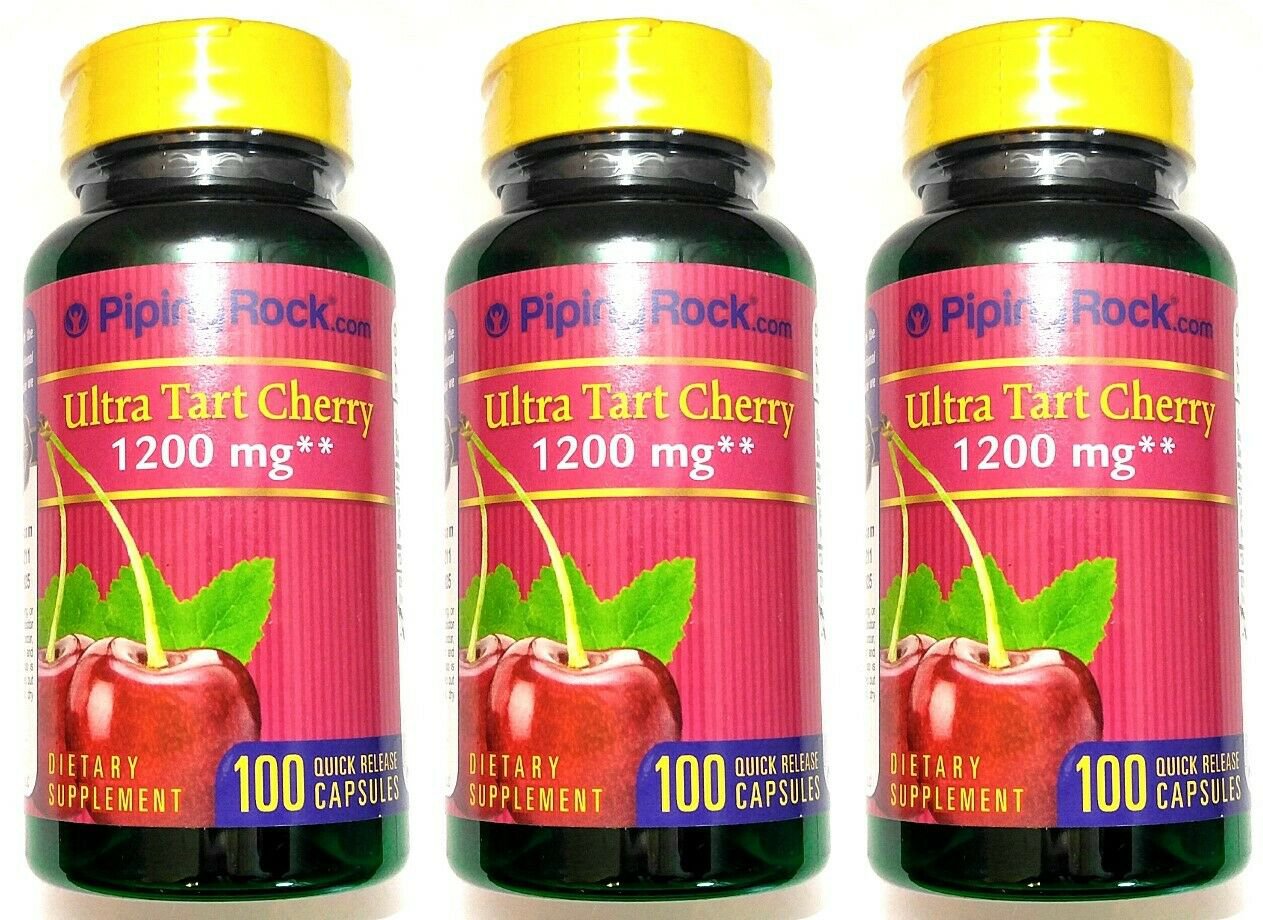 3 Bottles 1200mg Tart Cherry Extract 100/300 Capsule Antioxidant Gout Arthritis
