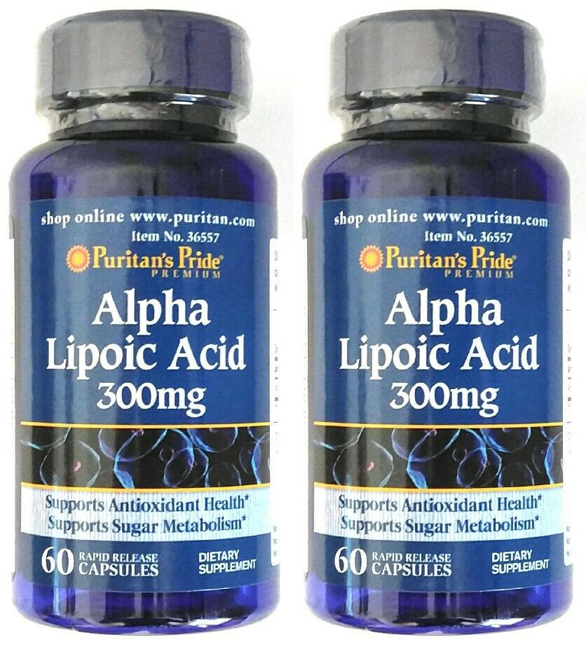 2 Bottles Alpha Lipoic Acid 300mg 60/120 Capsules Antioxidant Metabolism Support