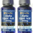 2 Bottles Alpha Lipoic Acid 300mg 60/120 Capsules Antioxidant Metabolism Support