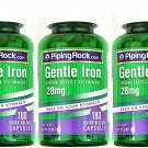 3 Bottles Gentle Iron 28mg 180/540Capsules Easy On Your Stomach