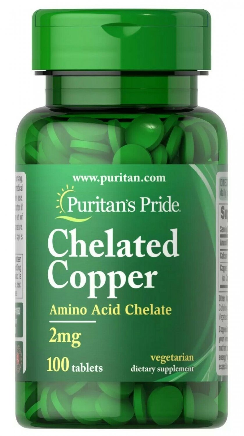 Puritan's Pride Copper Chelate 2 mg 100 Tablets