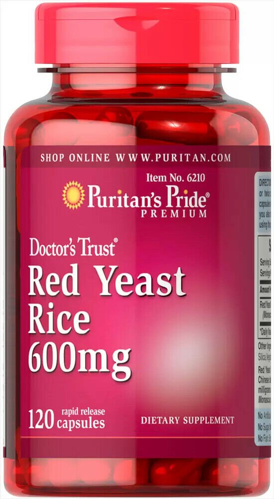 Puritan's Pride Red Yeast Rice 600 mg 120 Rapid Release Capsules