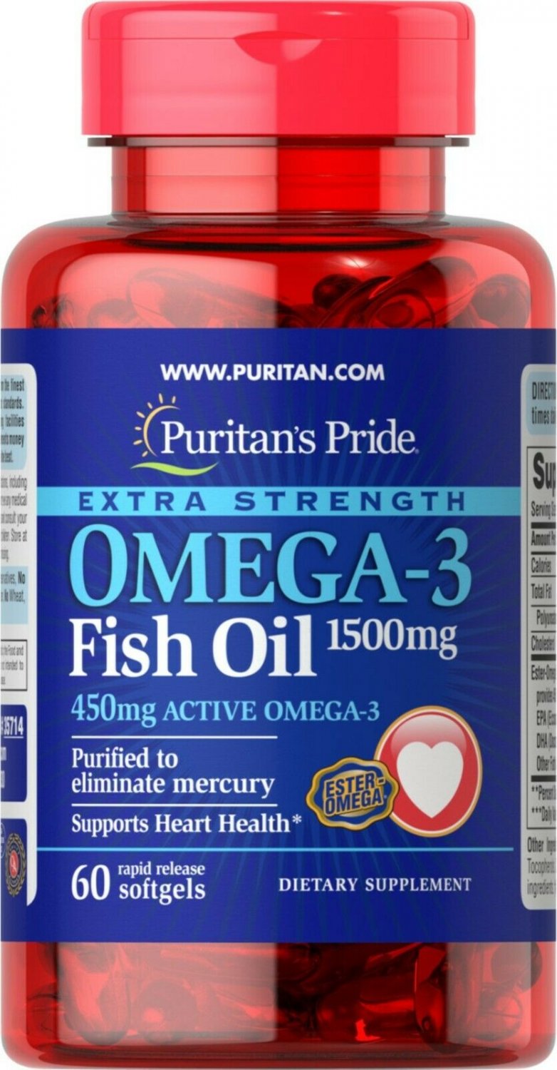 Puritan's Pride Extra Strength Omega-3 Fish Oil 1500 mg (450 mg Active Omega-3)