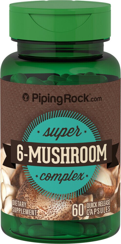 Piping Rock 6 Mushroom Extract Complex 60 Quick Release Capsules