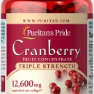 Puritan's Pride Triple Strength Cranberry Fruit Concentrate 12600 mg 100 Softgel