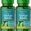 Puritan's Pride Ginkgo Biloba Standardized Extract 120 mg 200 Capsules (2x100)