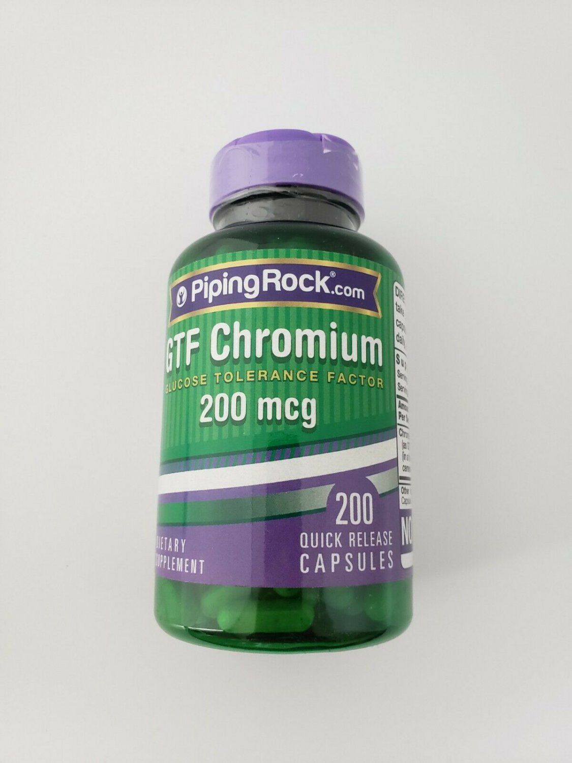 Piping Rock GTF Chromium 200 mcg 200 Quick Release Capsules