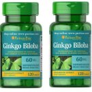 Puritan's Pride Ginkgo Biloba Standardized Extract 60 mg 2 Pack 240 Tablets