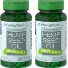 Piping Rock Hemp Seed Oil (Cold Pressed) 700 mg 2 Pack 120 Softgels (2x60)