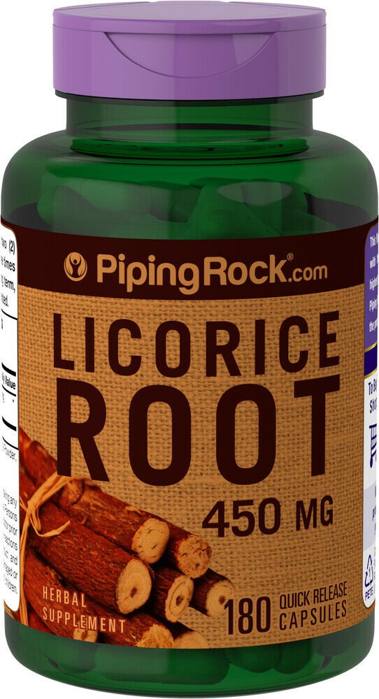 Piping Rock Licorice Root 450 mg 180 Quick Release Capsules