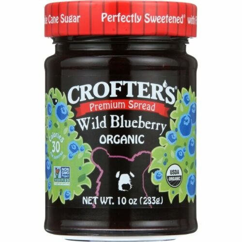 Crofter's Premium Spread Wild Blueberry 10 oz Jar.