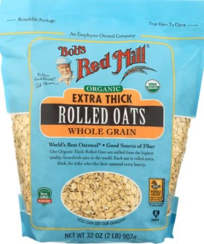 Bob's Red Mill Organic Extra Thick Rolled Oats 32 oz Pkg.