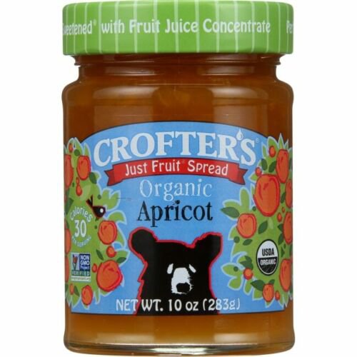 Crofter's Just Fruit Spread Organic Apricot 10 oz Jar.