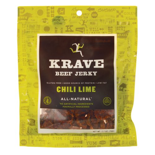 Krave All-Natural Beef Jerky - Chili Lime 2.7 oz Bag(S).