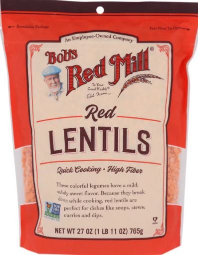 Bob's Red Mill Red Lentils 27 oz Pkg.