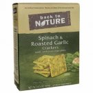 Back To Nature Spinach & Roasted Garlic Crackers 6.5 oz Box.