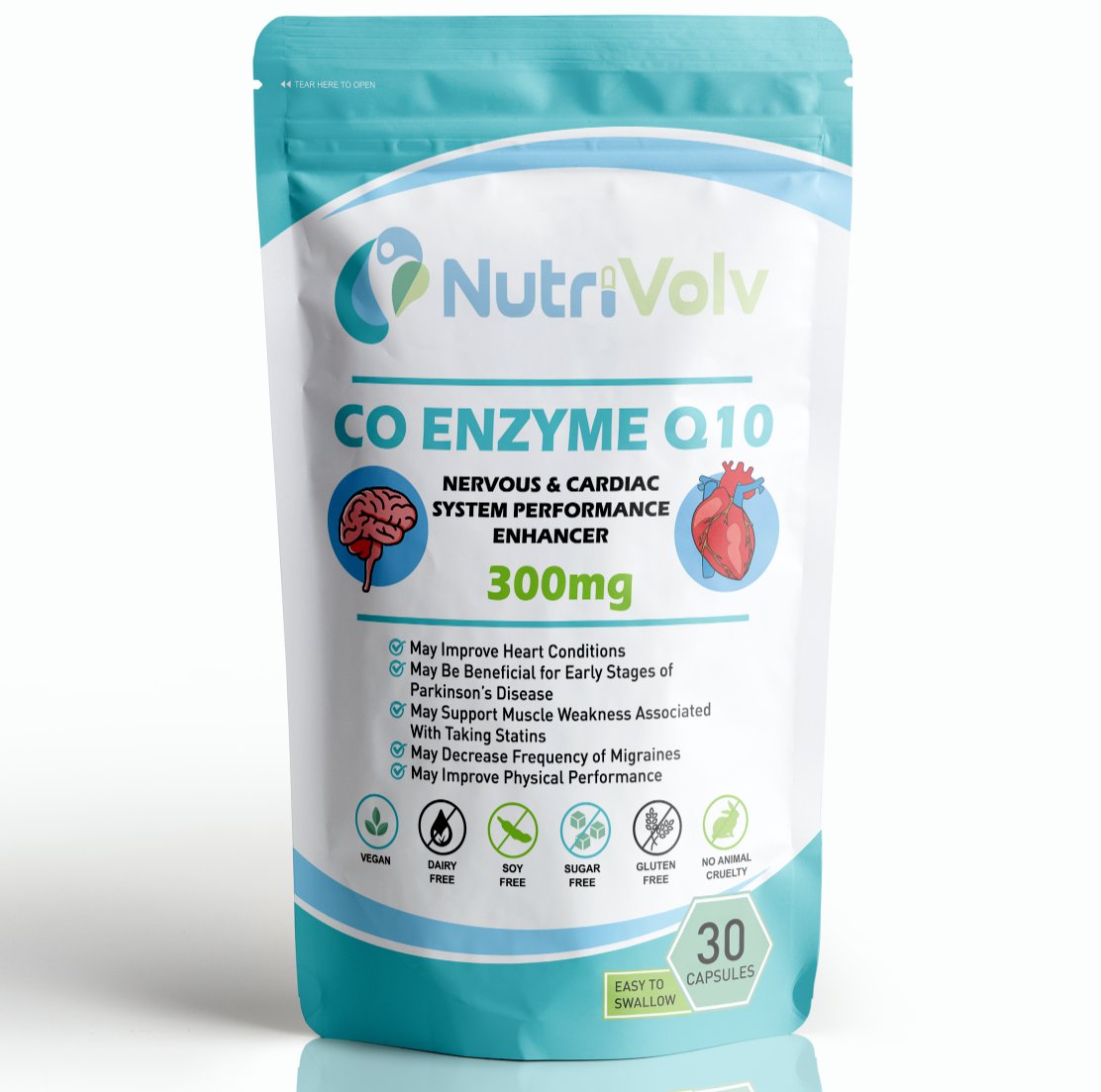 Co Enzyme Q10 300mg Heart Brain Promo Pack High Absorption 30 Capsules