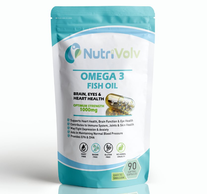 Omega 3 Fish Oil 90 Softgel Capsules Fatty Acids Heart Brain Eye Health EPA DHA