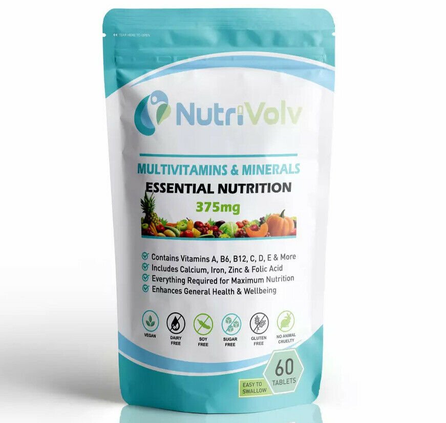 NutriVolv Multi Vitamins Minerals 360 Tablets 1 A Day Essential Nutrition A-Z