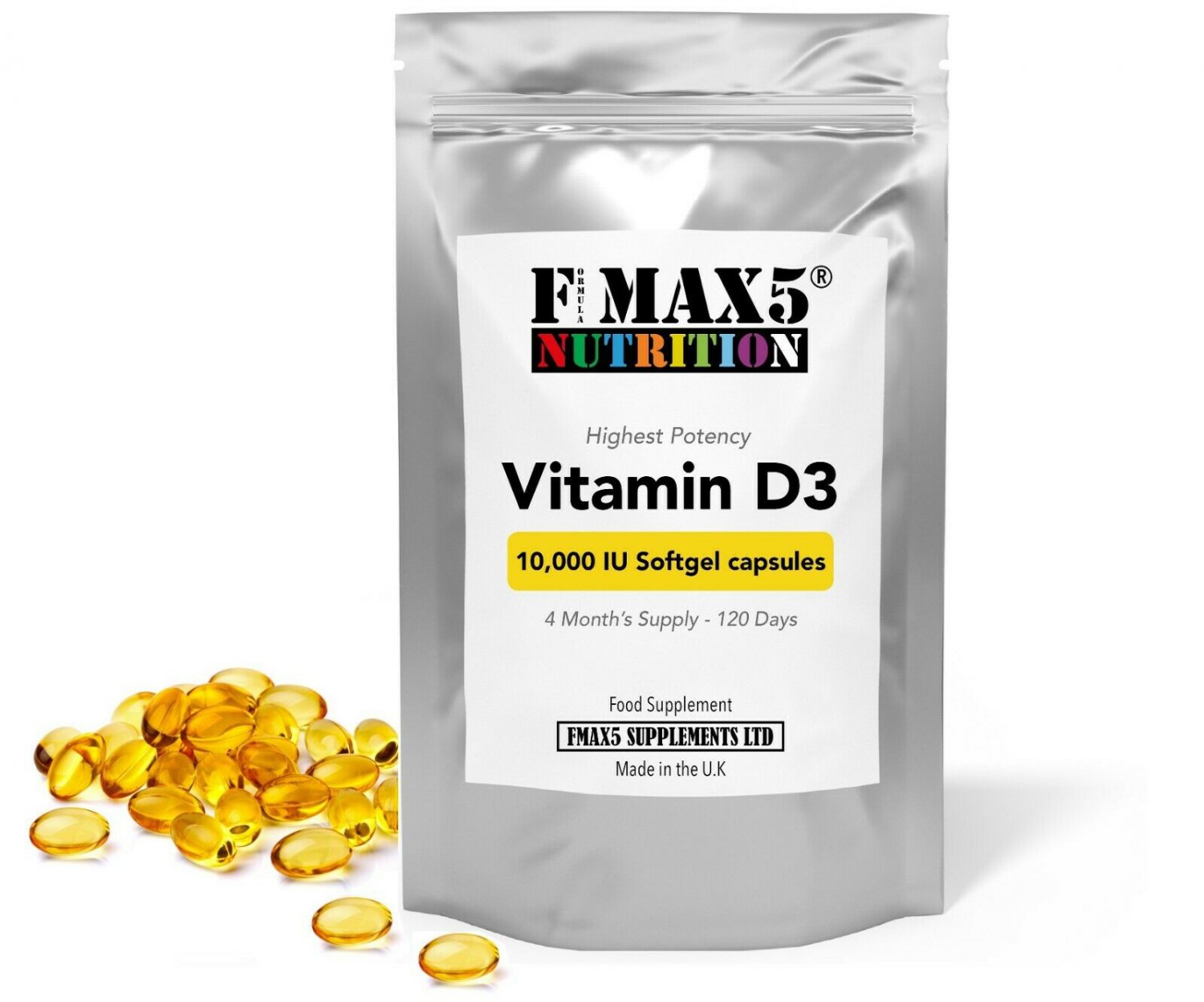 Vitamin D3 10000iu Softgels NOT Tablets - 120 240 360 - Immune Support - UK Made