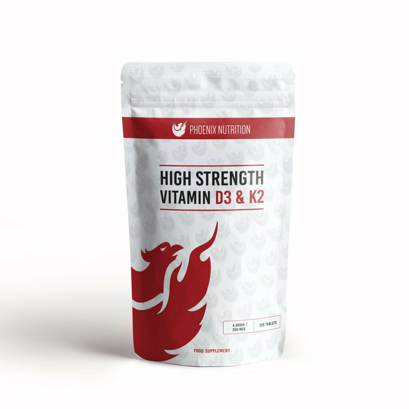 High Strength Vitamin D3 and K2 120 Tablets 4000IU 250mcg - MK-7 Cholecalciferol