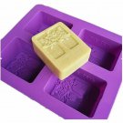 4-cavity Rectangle Tree Soap Mold Cake Mold Silicone Resin Mould Chocolate Mold