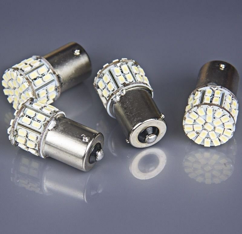4x Ba15s 1156 White Car Rear Turn Light Signal Ultra-bright 50 SMD LED Bulb 12V