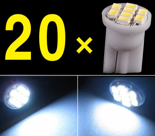 20 X Car White T10 LED 8smd Side Wedge Light Bulb W5W 194 168 2825 501 192 158