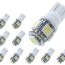 10 x HID White 360° 5-SMD 168 194 2825 LED Bulbs For License Plate Lights