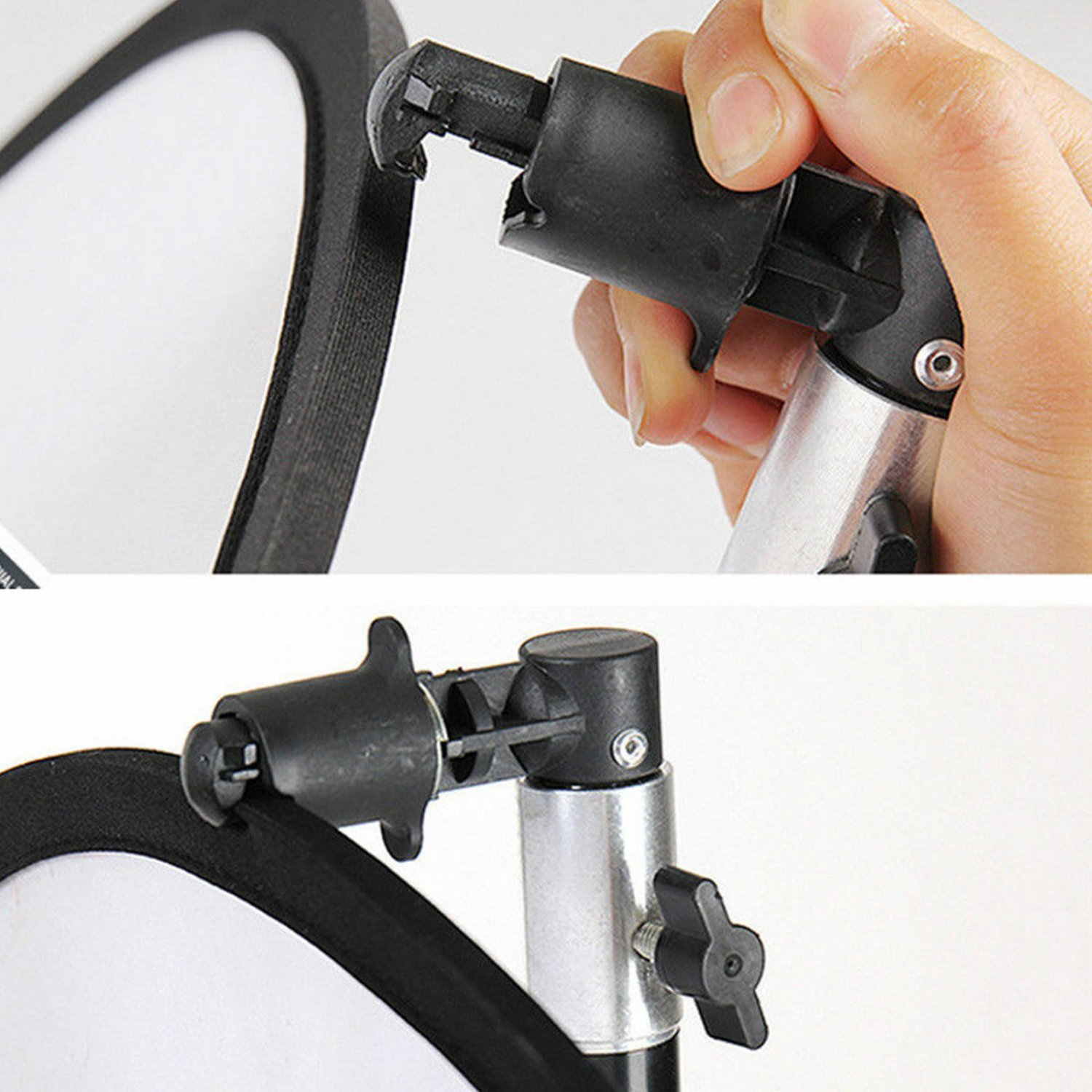 2pcs Portable Studio Background and Reflector Disc Holder Clip for Stand