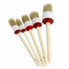 5Pcs Soft Car Detailing Brushes for Cleaning Dash Trim Seats Wheels Wood Handle
