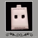 "Black CZ" Silver stud