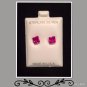 "Ruby Hot pink CZ" Silver stud