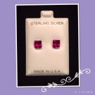 "Garnet Red CZ" Silver studs