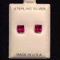 "Garnet Red CZ" Silver studs