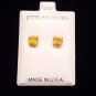 "Yellow Topaz" CZ silver studs