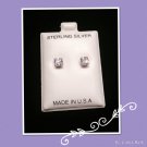 "White Diamond CZ" silver stud