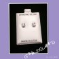 "White Diamond CZ" silver stud
