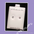 "White Diamond CZ" silver stud