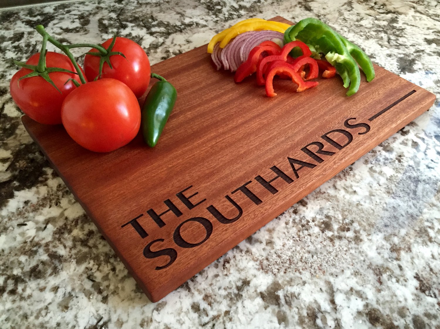 Personalized Beautiful Large Mahogany Cutting Board Southard Style