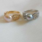 Pearl Gold-plated rhodium ring 2