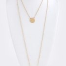 CLEAN CUT DISK PENDANT LAYER NECKLACE