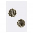 MINI METAL BALL ENCRUSTED DOME EARRINGS