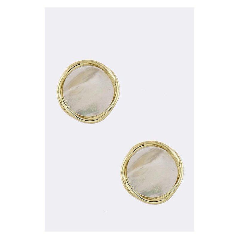 SEA SHELL DISK EARRINGS