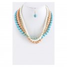 COLORFUL ACRYLIC ORB LAYER NECKLACE SET