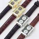 DUAL TIME LEATHER WATCH