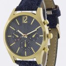 BRUSH CASE 3 EYE DIAL DARK DENIM WATCH