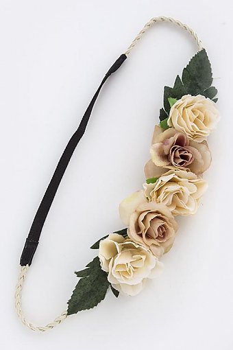FIVE FLORAL ACCENT HEADBAND