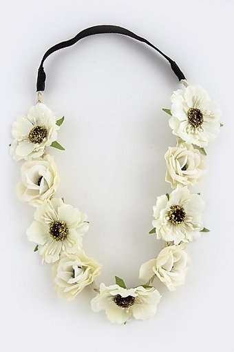 TWO TONE FLORAL HEADBAND